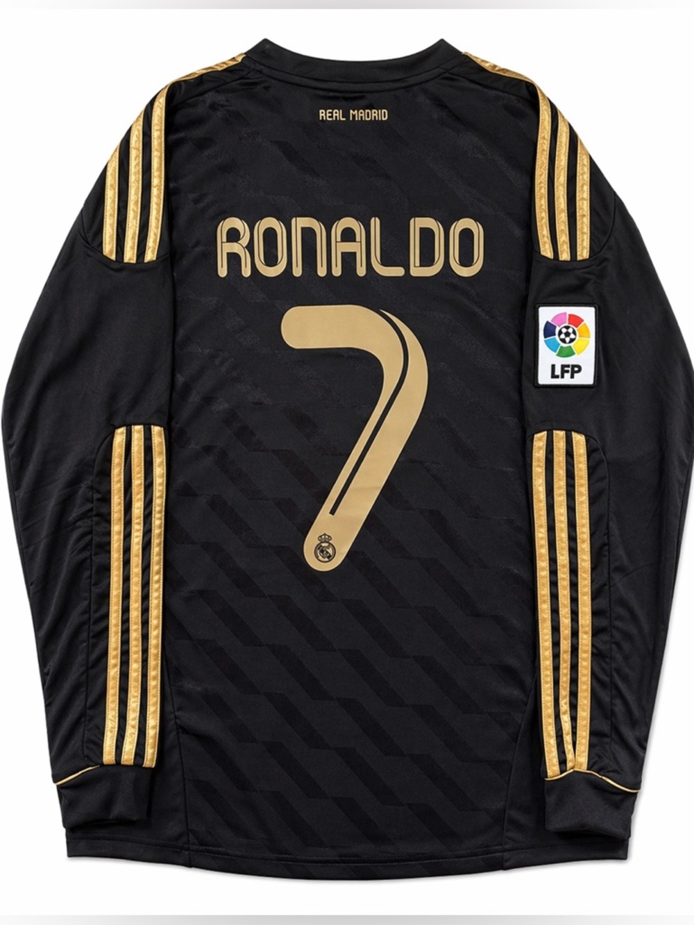 Ronaldo #7 Longsleeve Away Black Soccer Jersey Retro 2011/2012 Gold
